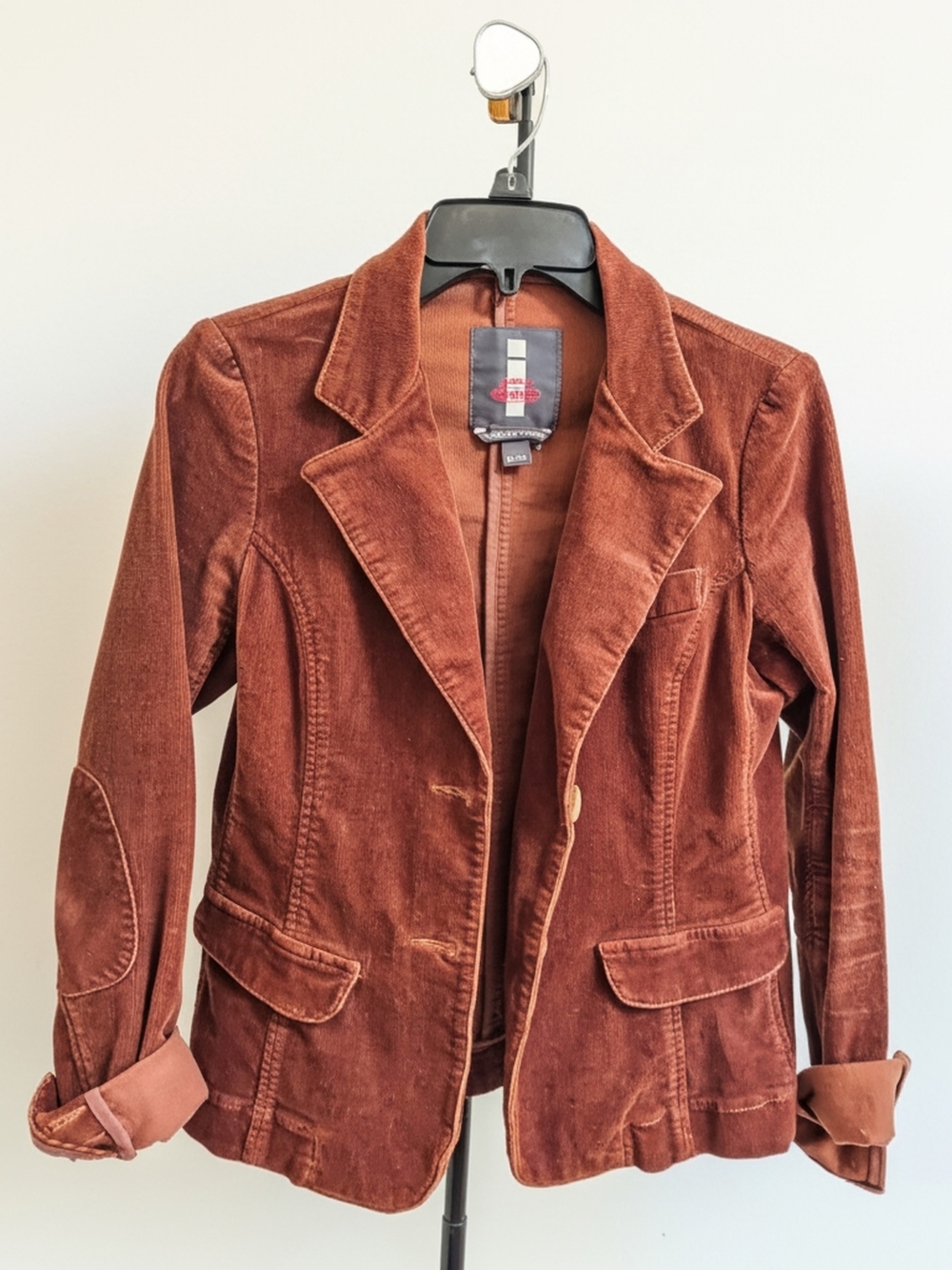 I Jeans By Buffalo Women's Rust Brown Corduroy 2 Button Blazer Size S